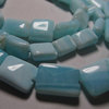 15 Inches Gorgeous - Indian Blue Opal Natural Genuine Stone - Smooth Polished Long Squar shape Beads hug size - 10 - 15 mm long approx